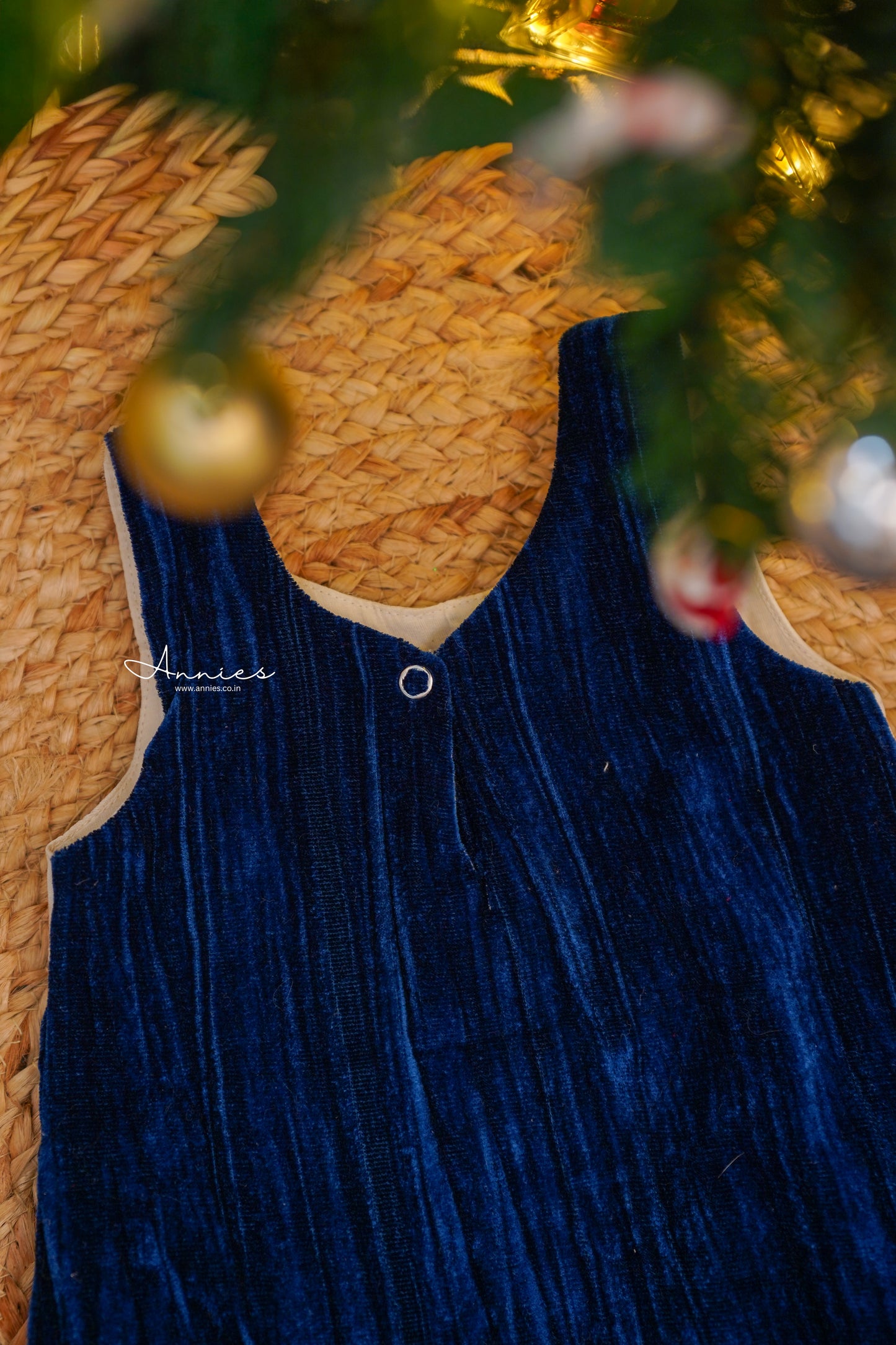 Diana Dress in Blue Velvet