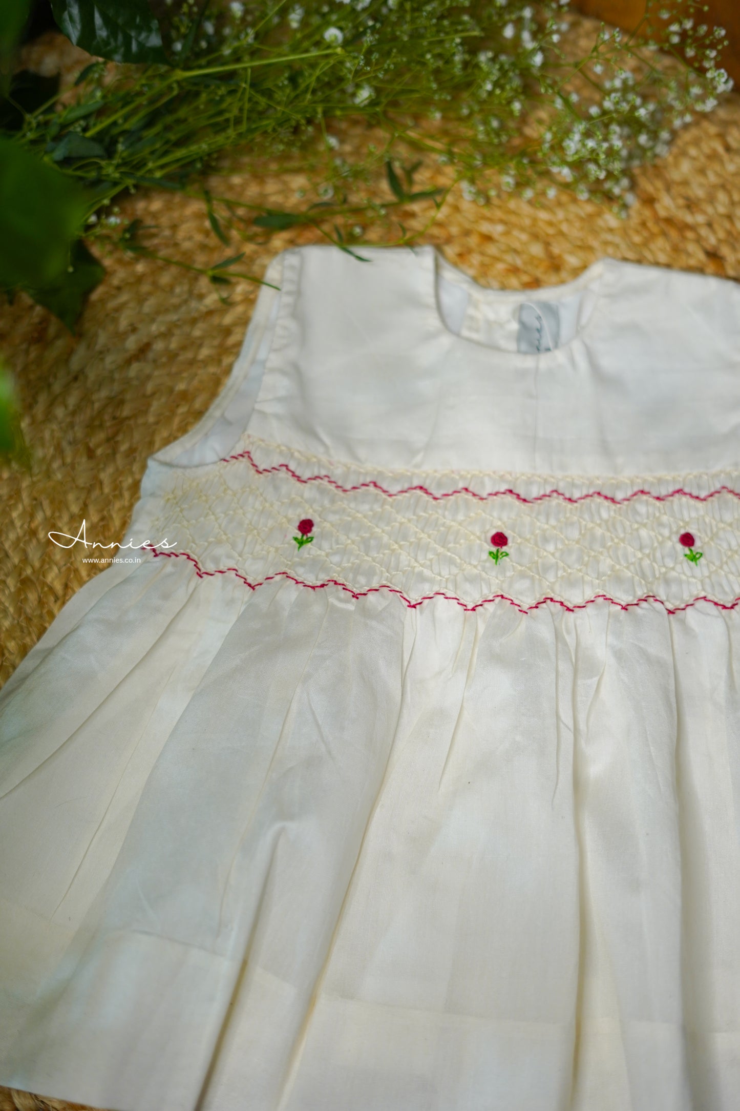 Hand Smocked Chanderi Top