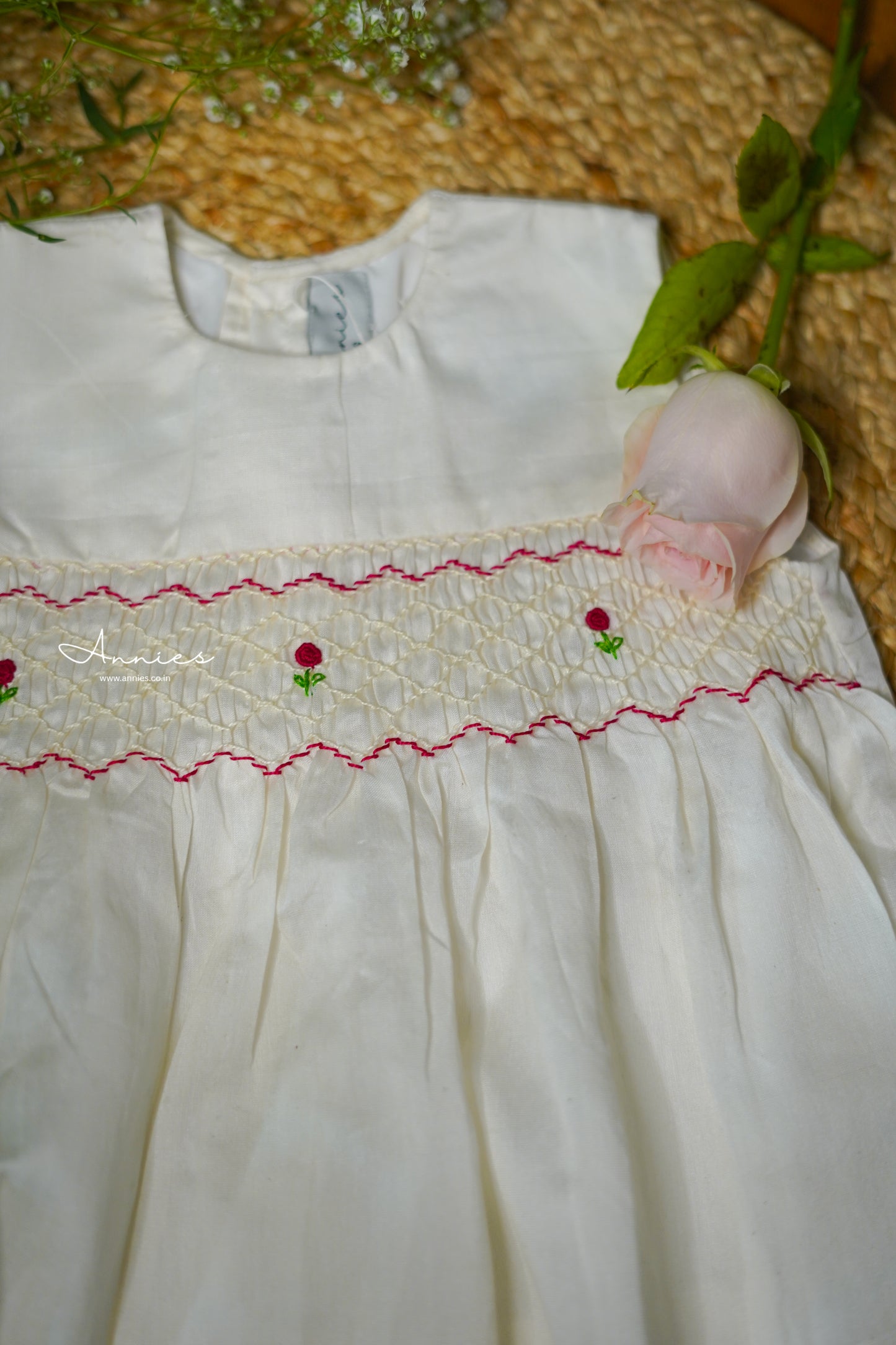 Hand Smocked Chanderi Top