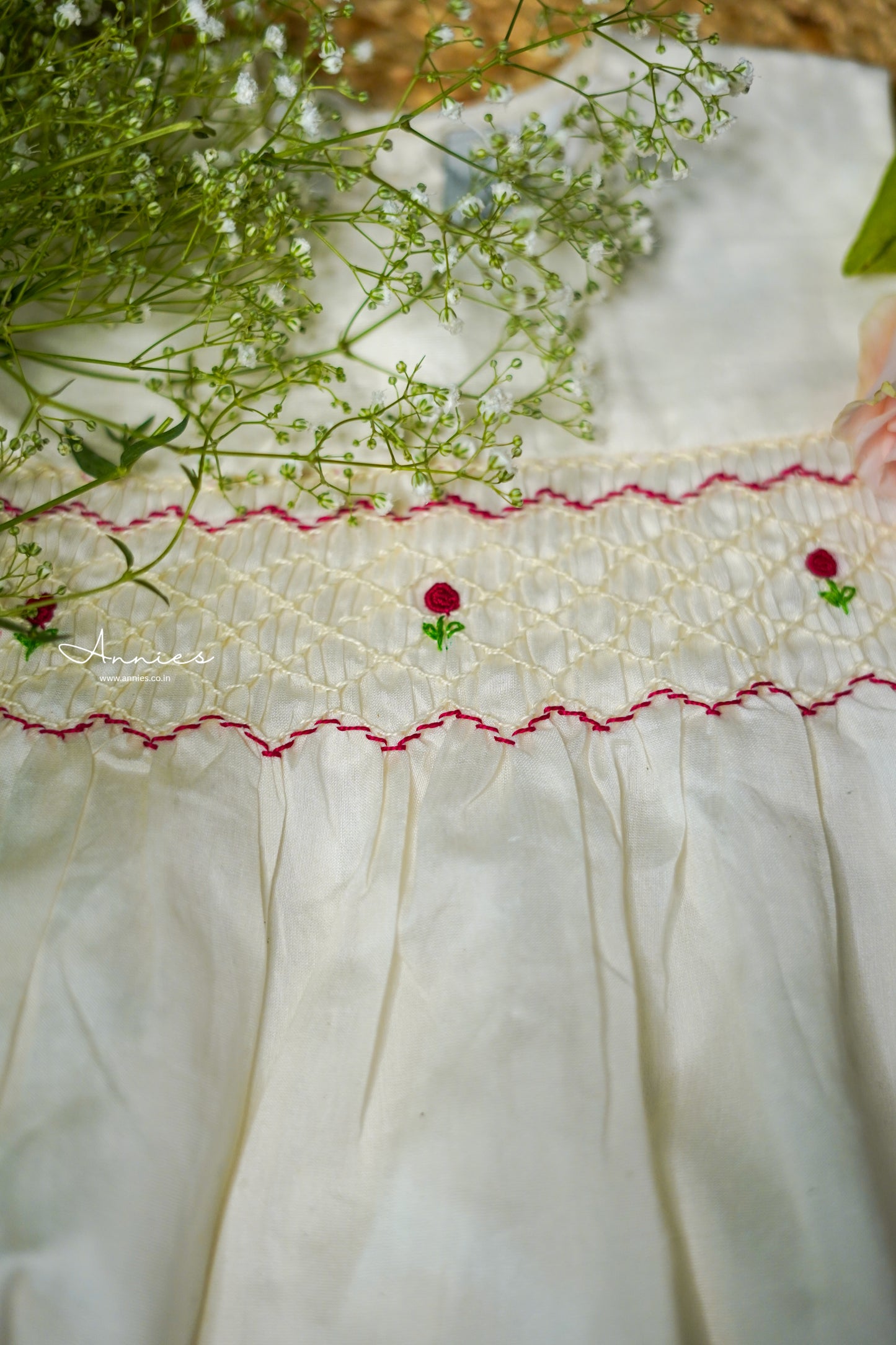 Hand Smocked Chanderi Top