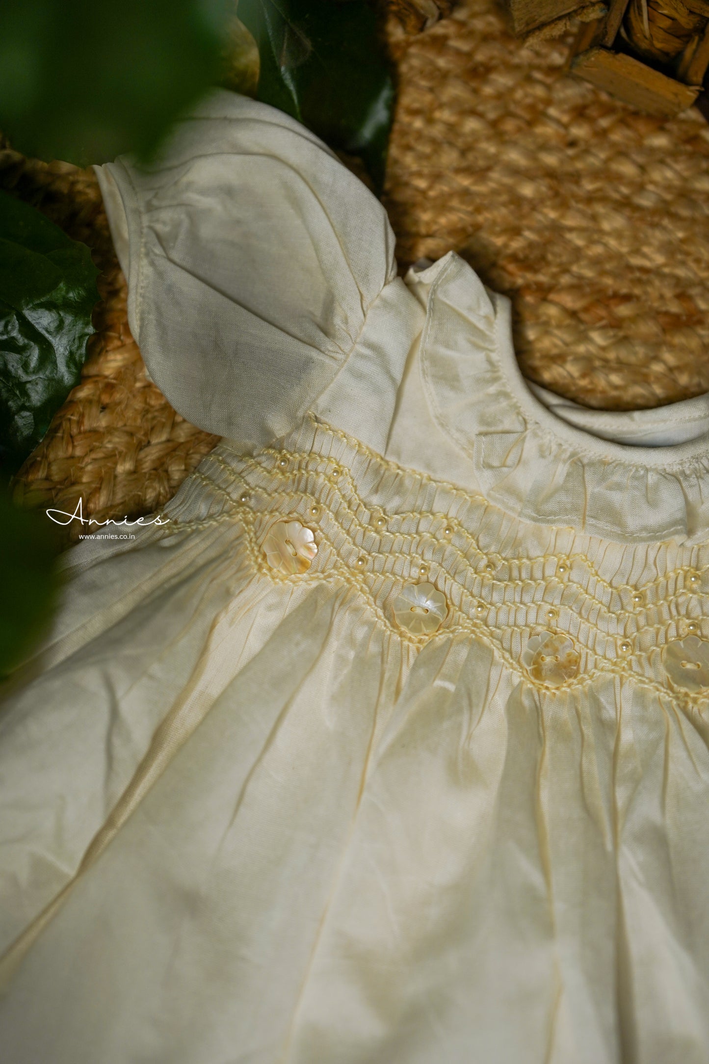 Handsmocked Pearl Offwhite Dress