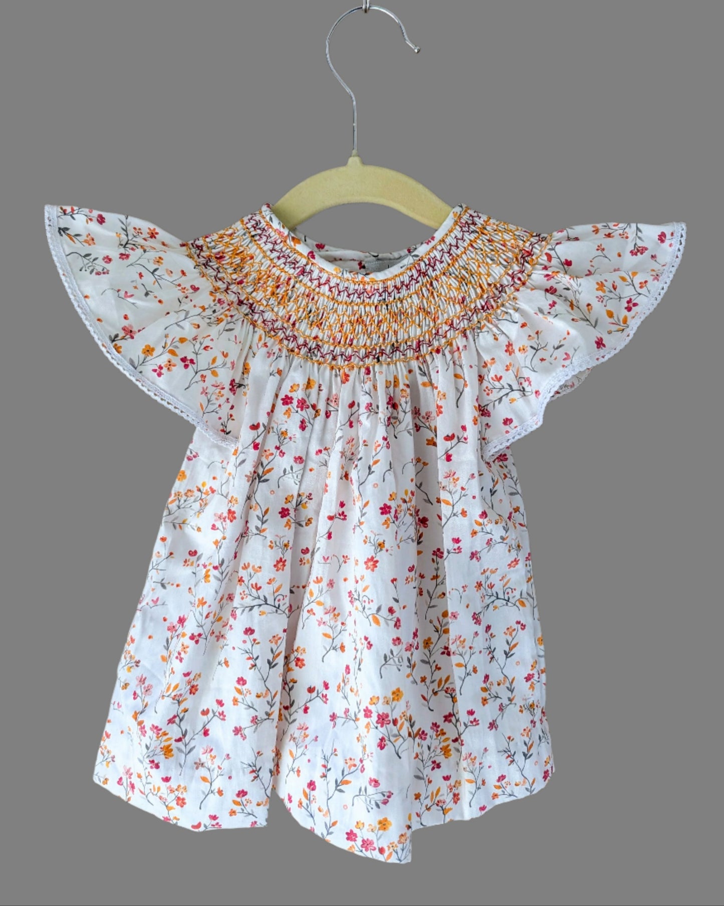 Mini Floral_Smocked_Bishop_Dress_Front