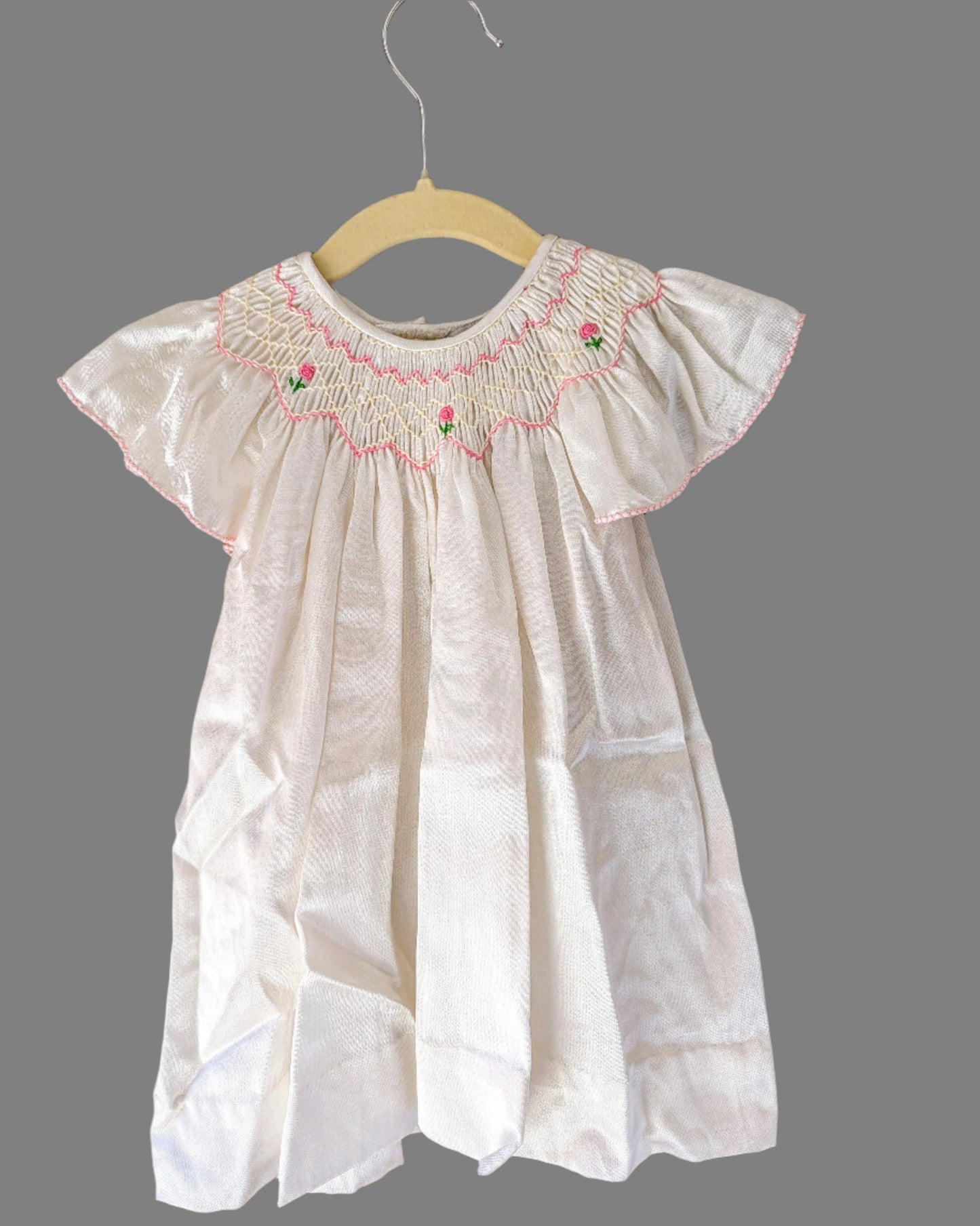 Front_View of Snowy_Smocked_Bishop_Dress_for_Babies_