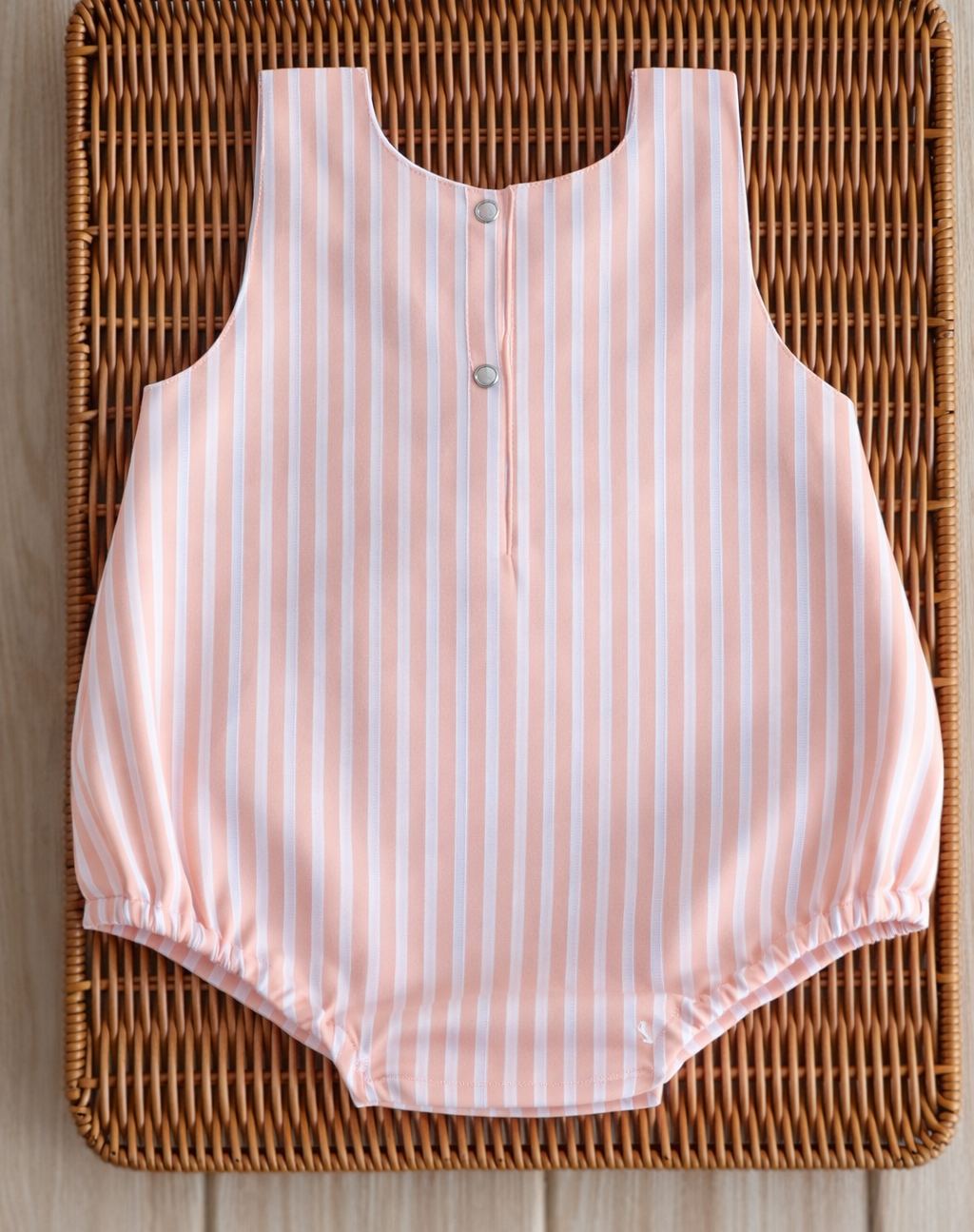 Peach stripes romper