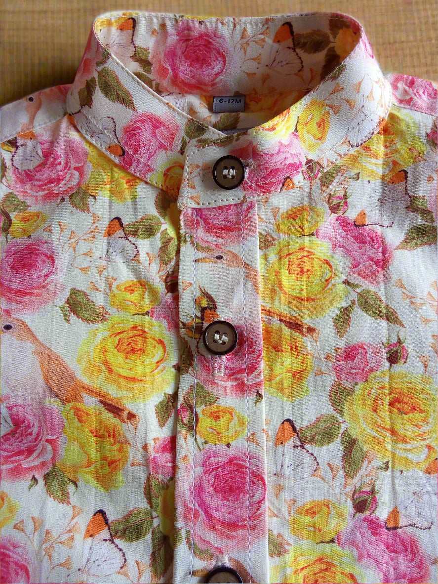 vintage-garden-boys-shirt by annies.co.in close up front image