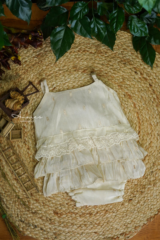Banarasi Frill Romber flat layed front view