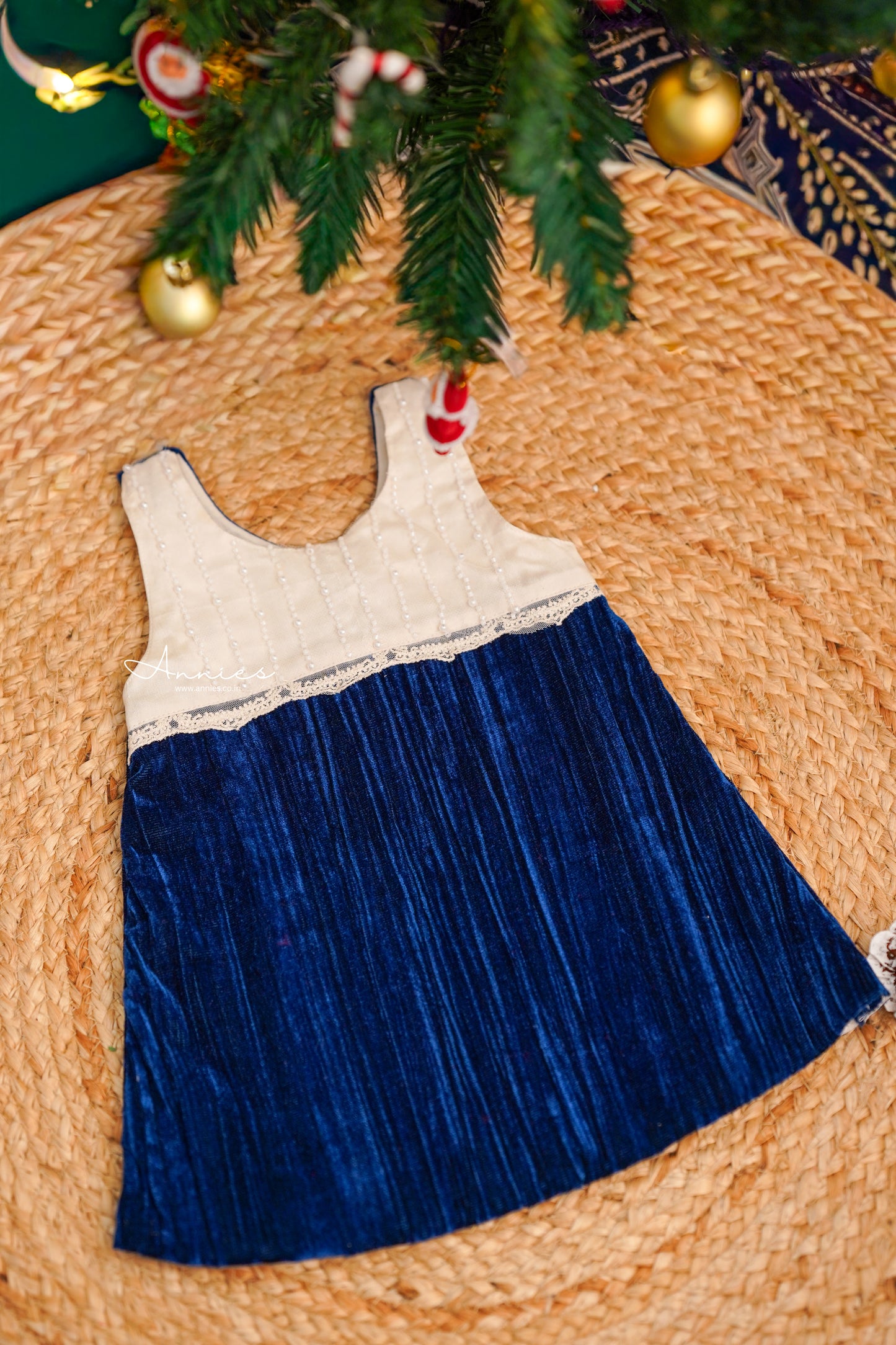 Diana Dress in Blue Velvet