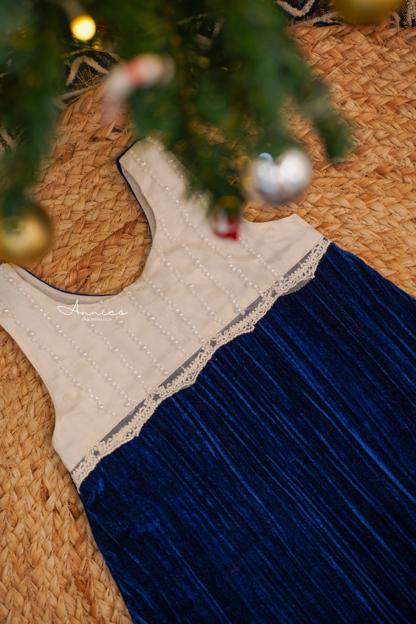 Diana Dress in Blue Velvet