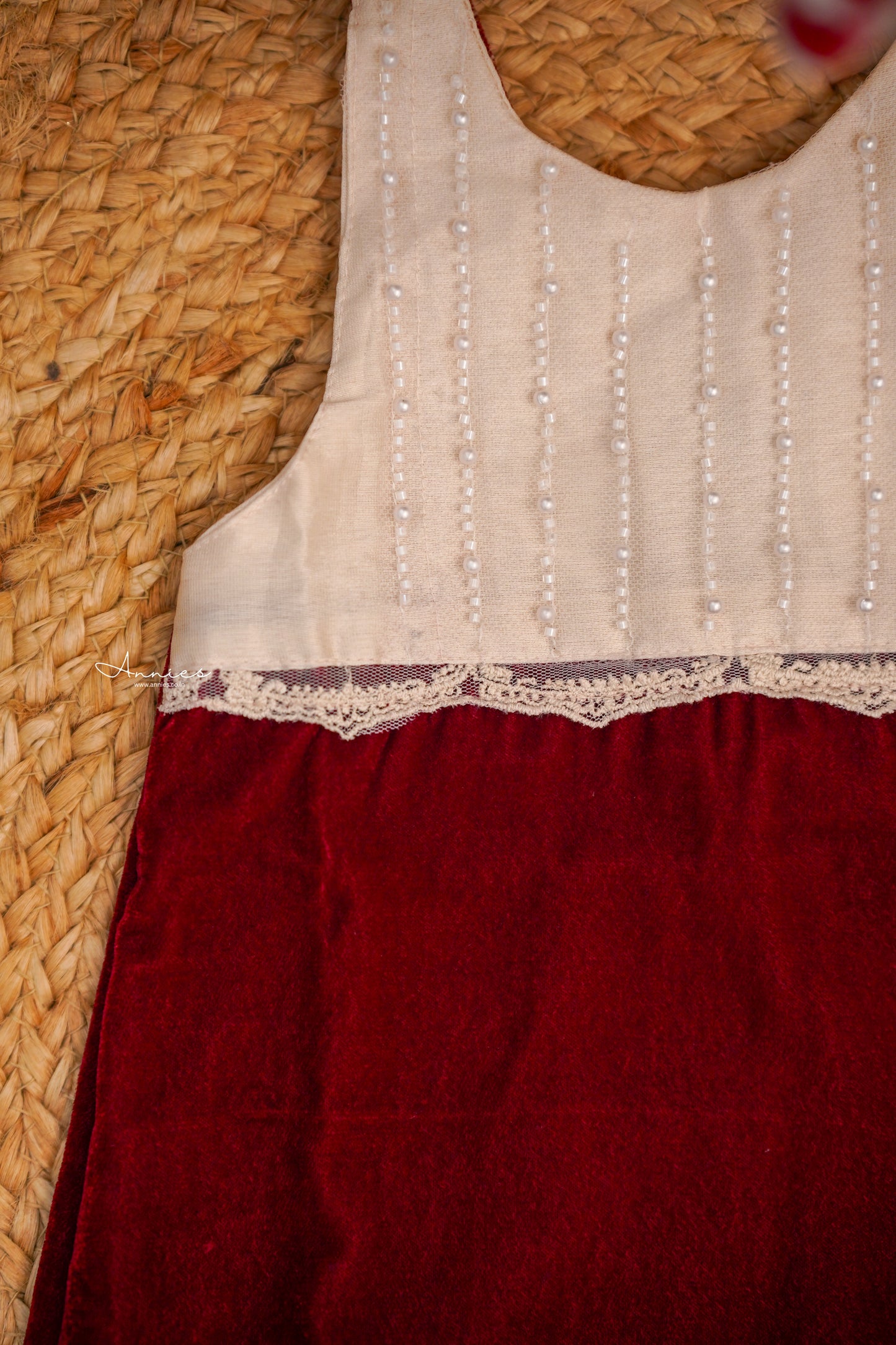 Diana Dress in Maroon Velvet