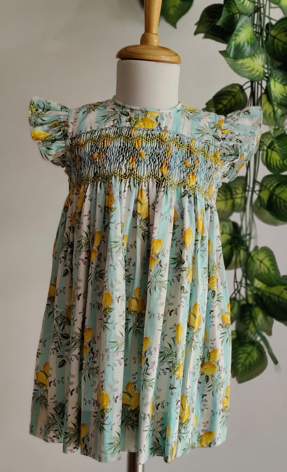 Lemon handsmocked dress