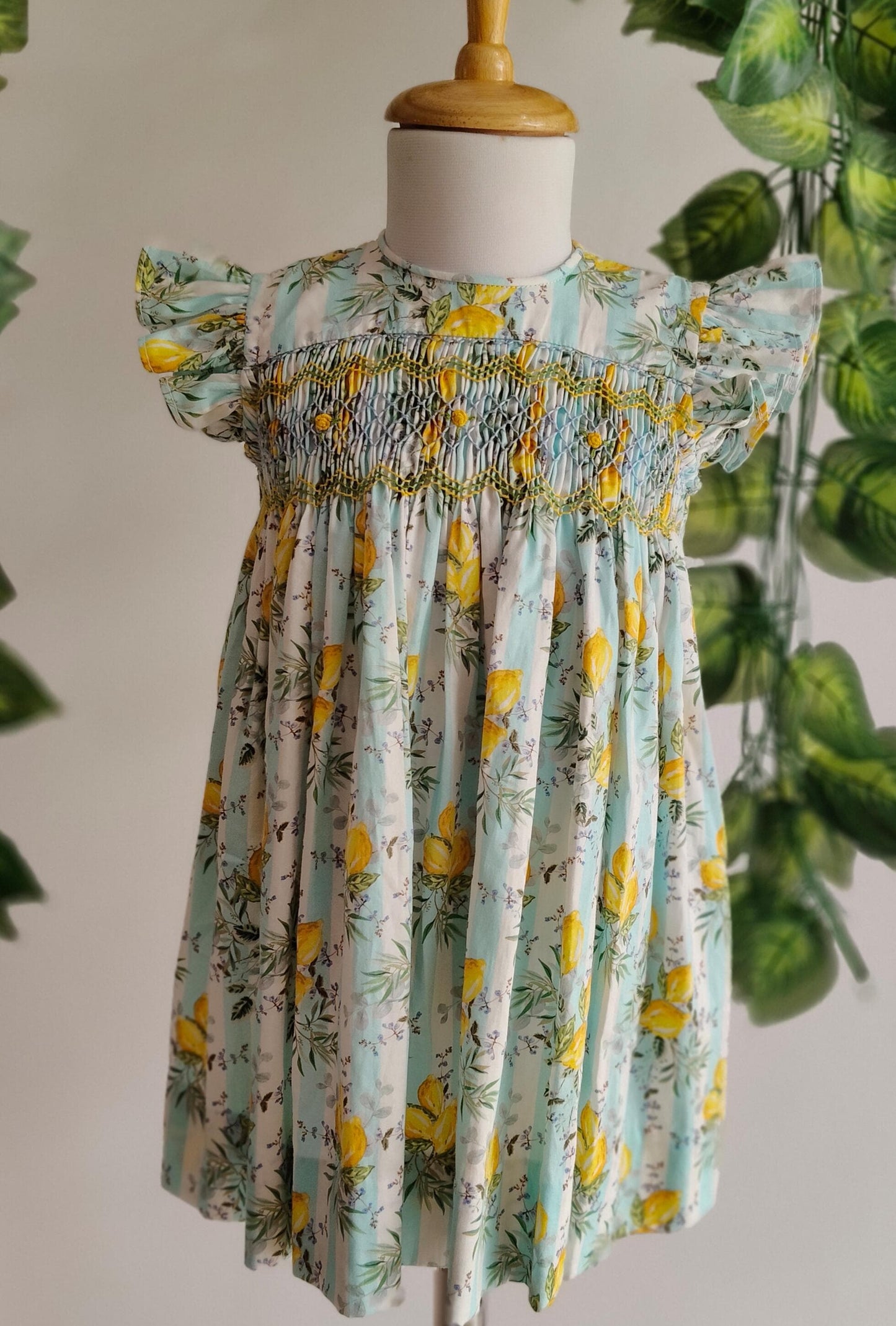 Lemon handsmocked dress