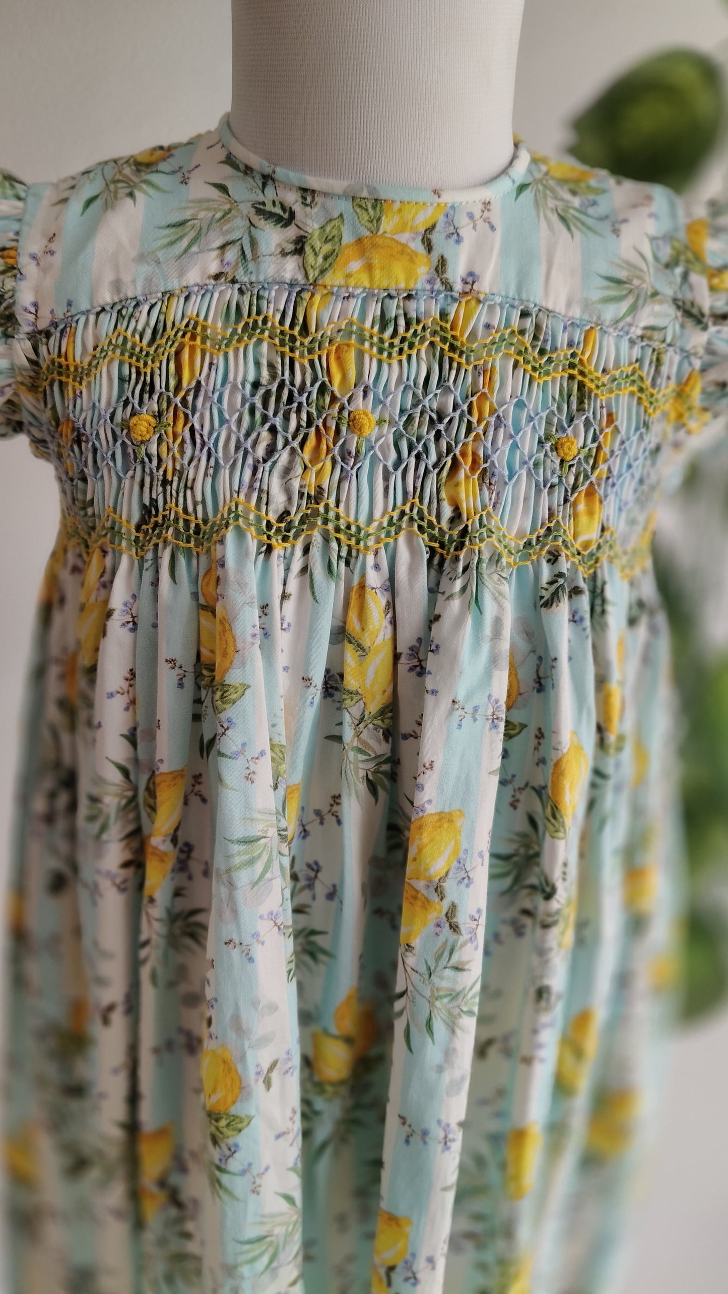 Lemon handsmocked dress