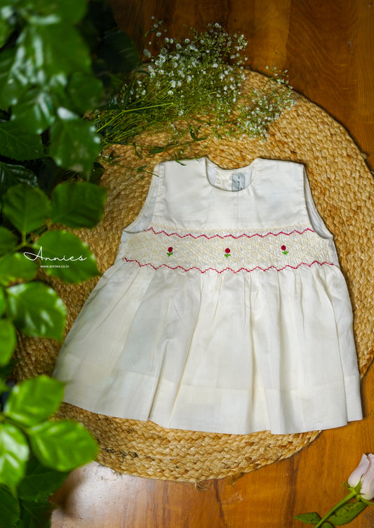 Hand Smocked Chanderi Top