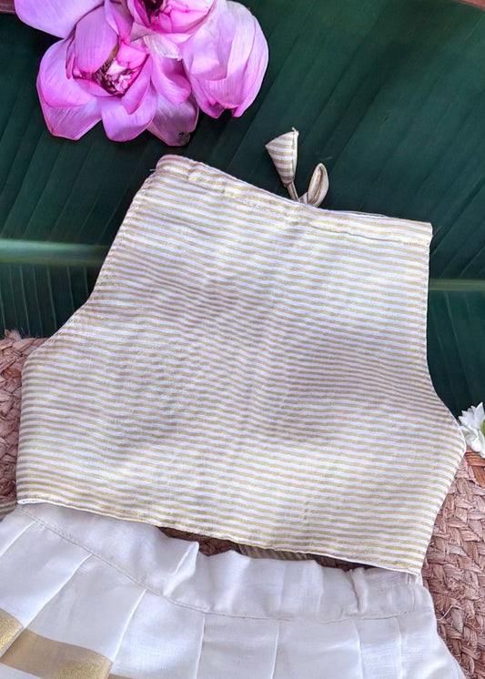 Striped kasavu girls top - annies.co.in