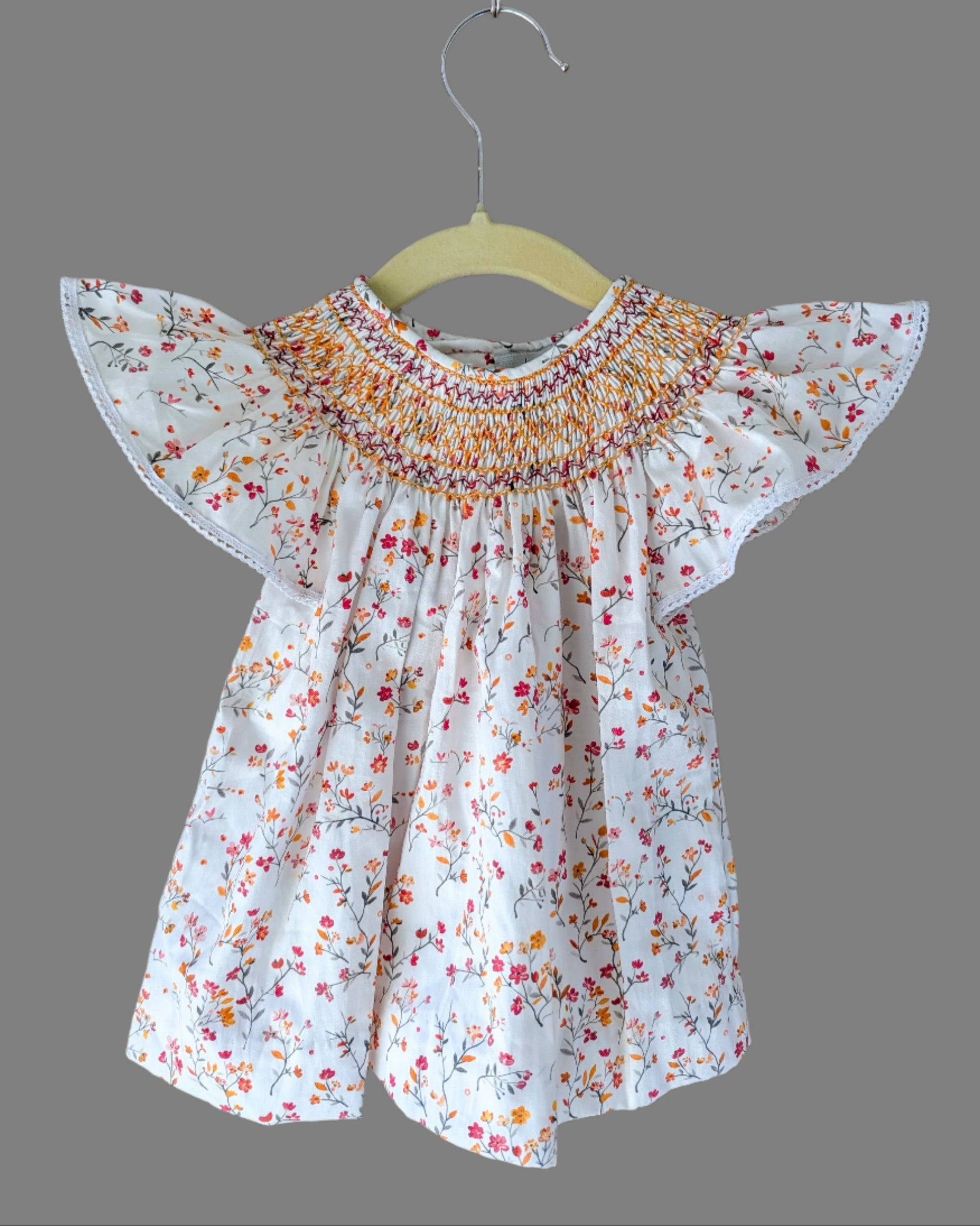 Mini Floral_Smocked_Bishop_Dress_Front