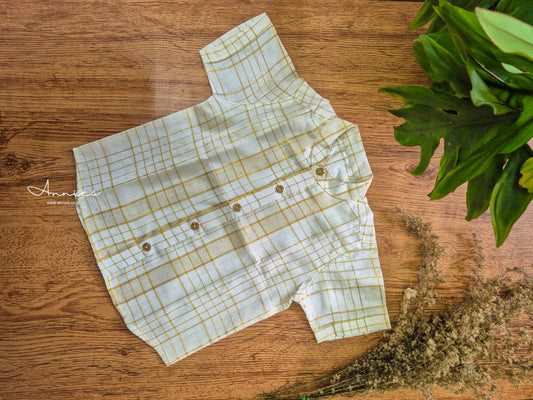 Onam Kasavu Shirt boys half sleeve flat layed