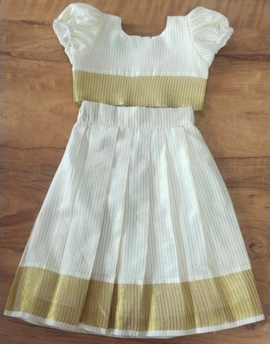 Antique Tissue Puff sleeve Blouse and Skirt