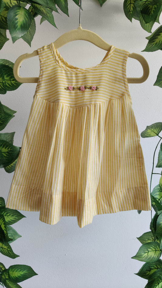Little Matilda Dress in Yellow line