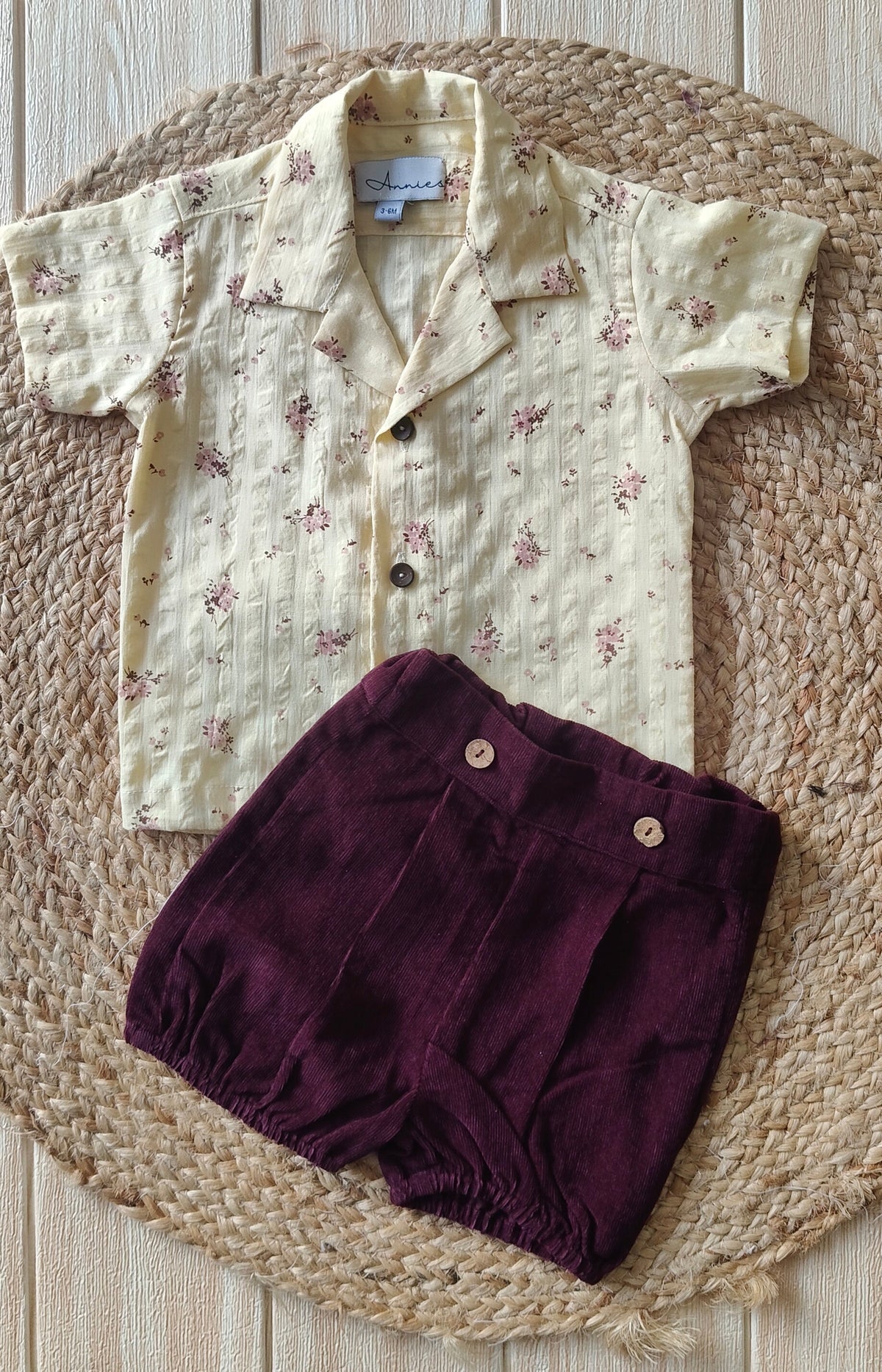 Yellow Floral coat collar Shirt