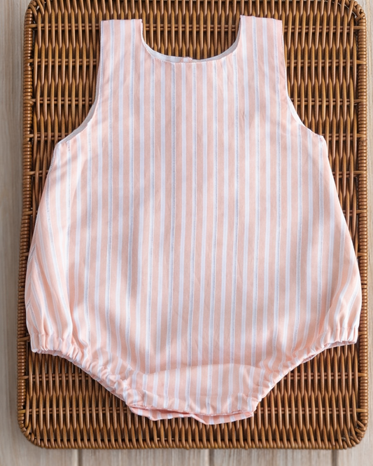 Peach  stripes romper