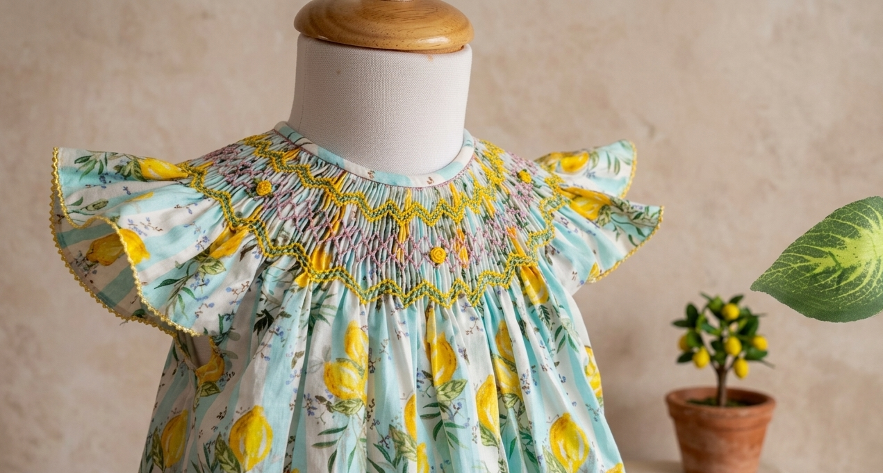 Smocked Bishop Baby Dress – Amalfi Zig Zag