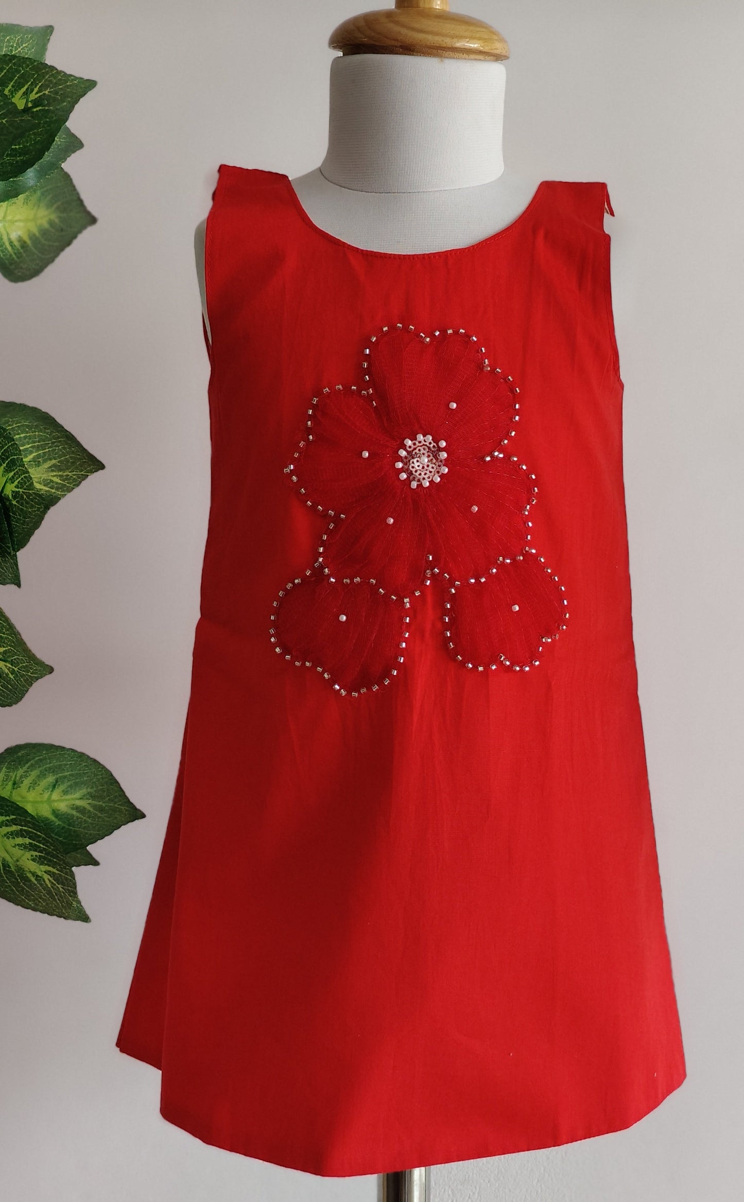 Blooms Dress in red