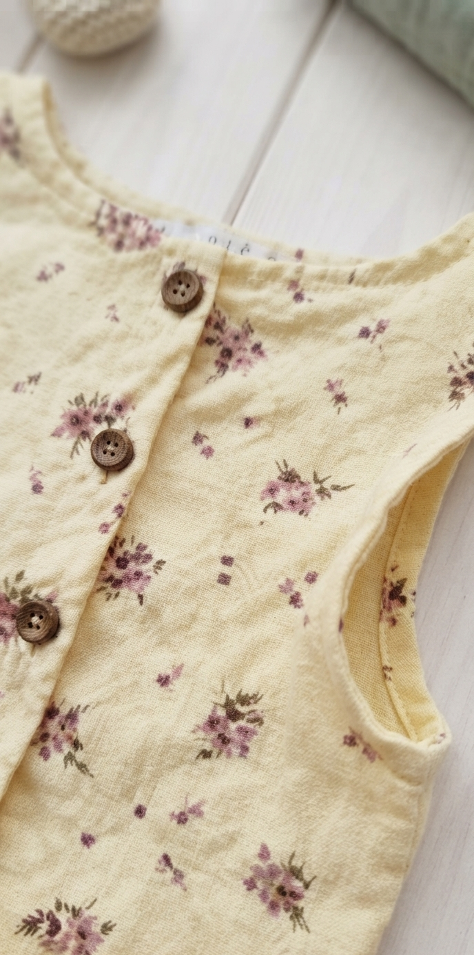 Baby coord set Yellow maroon floral
