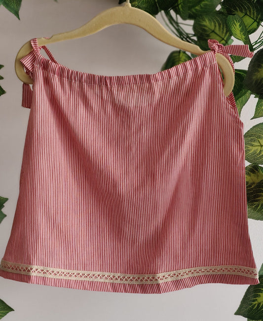 Pillow case dress Red line