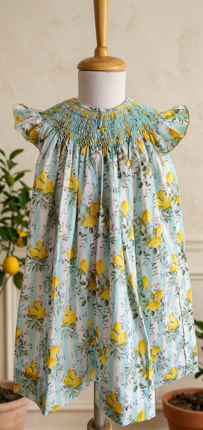 Amalfi Smocked Bishop Dress Round