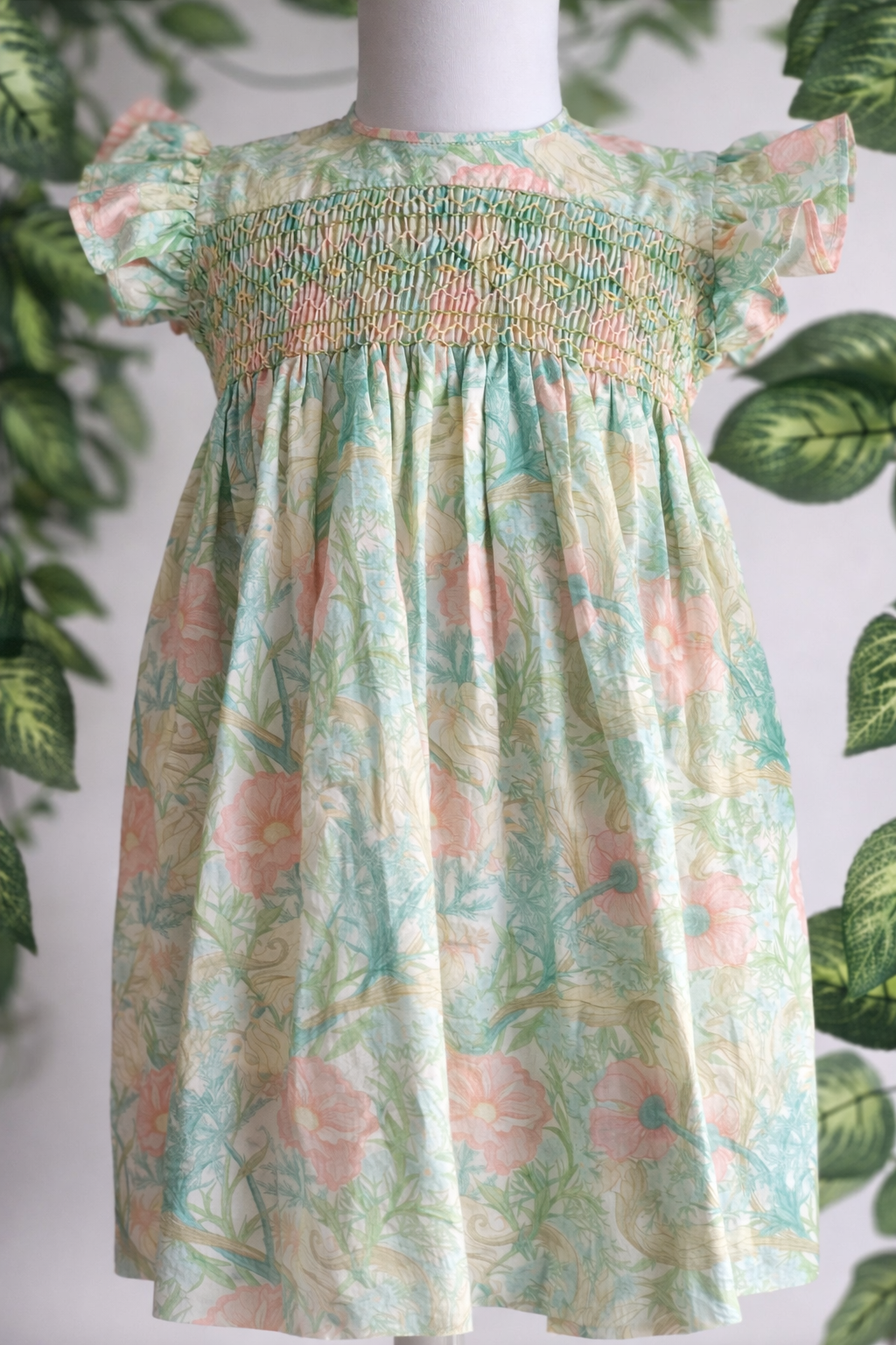 Whispering wine handsmocked dress