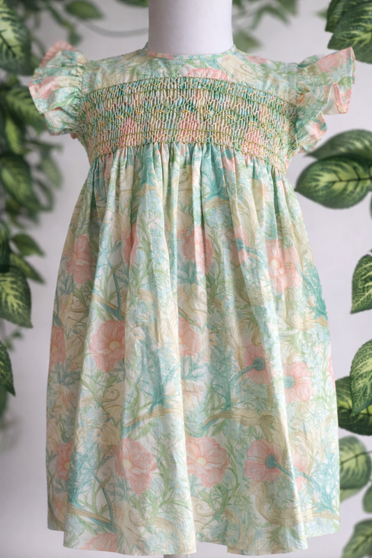 Whispering wine handsmocked dress