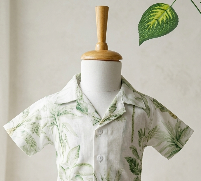 Verdant Tropics coat collar Shirt
