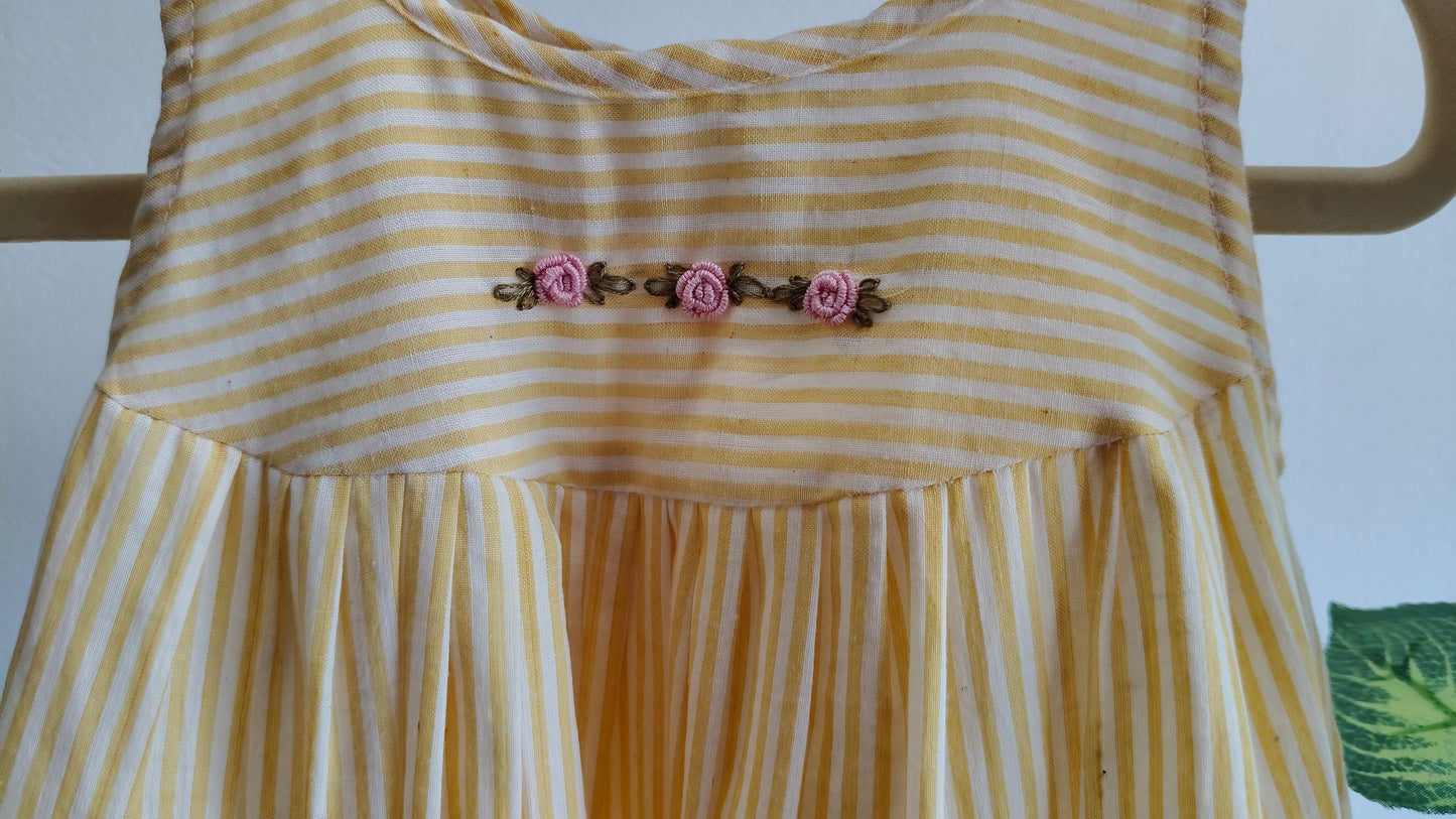 Little Matilda Dress in Yellow line