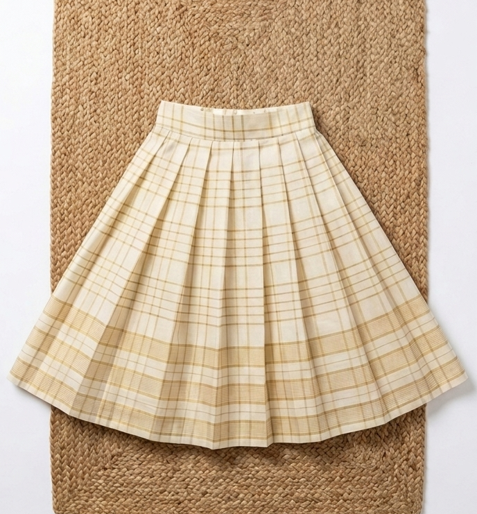 Traditional check kasavu skirt