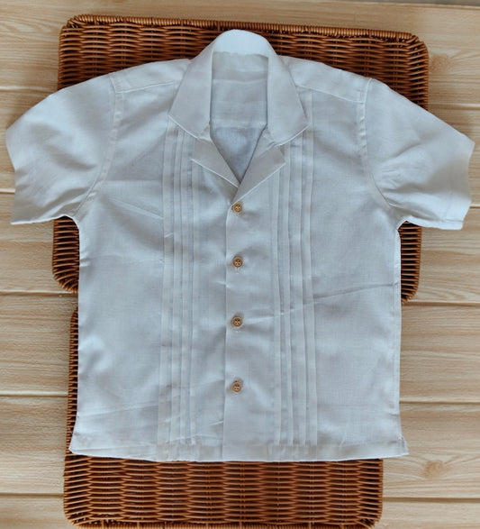 Coat collar pin tuck offwhite shirt