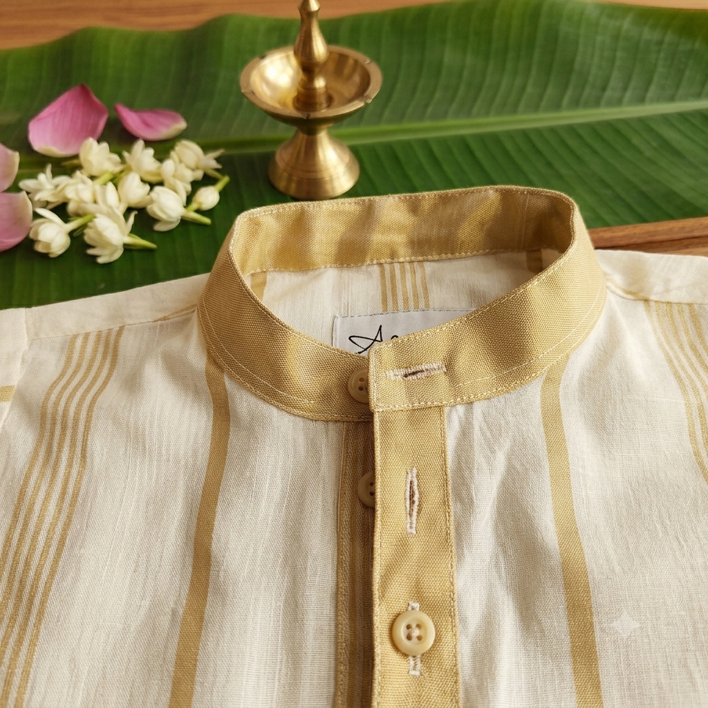 Kasavu full stripes kurta