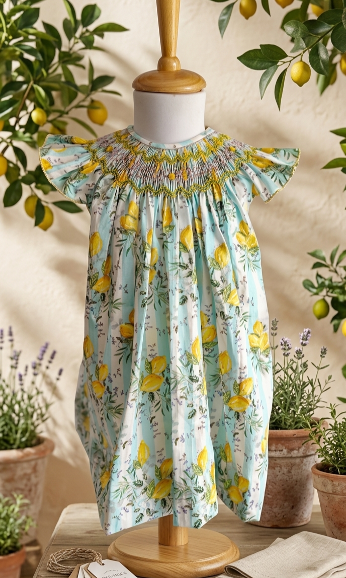 Smocked Bishop Baby Dress – Amalfi Zig Zag