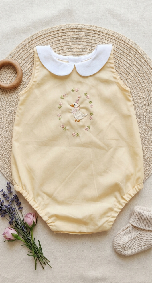 Silly Goose Unisex Romper in Yellow