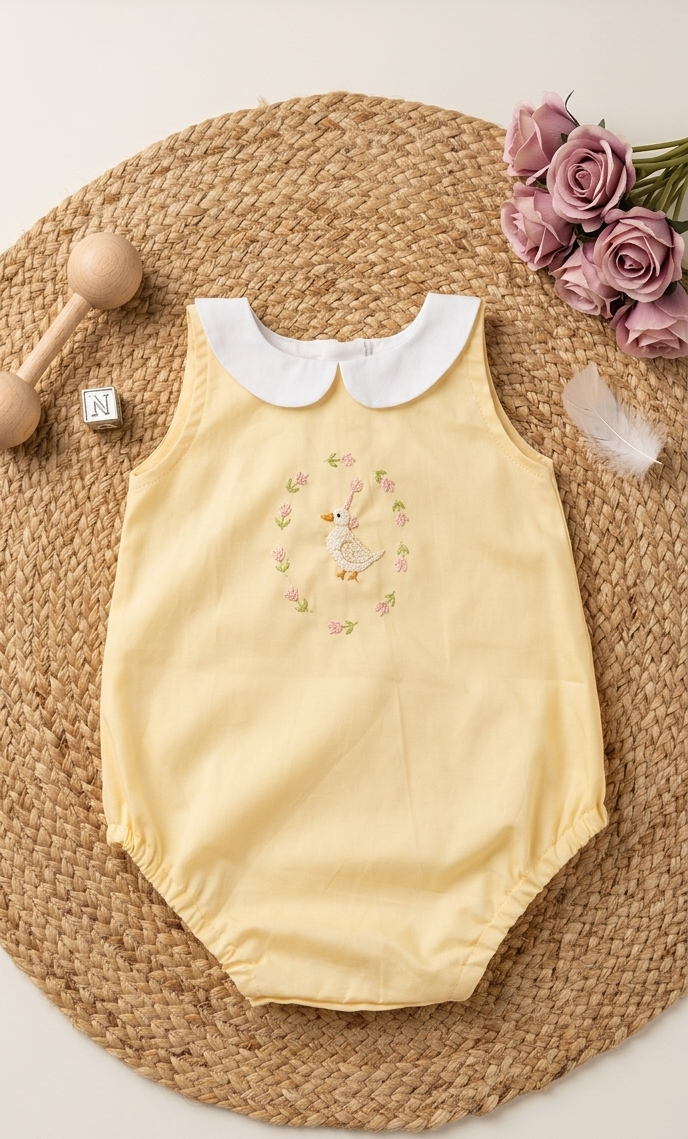 Silly Goose Unisex Romper in Yellow