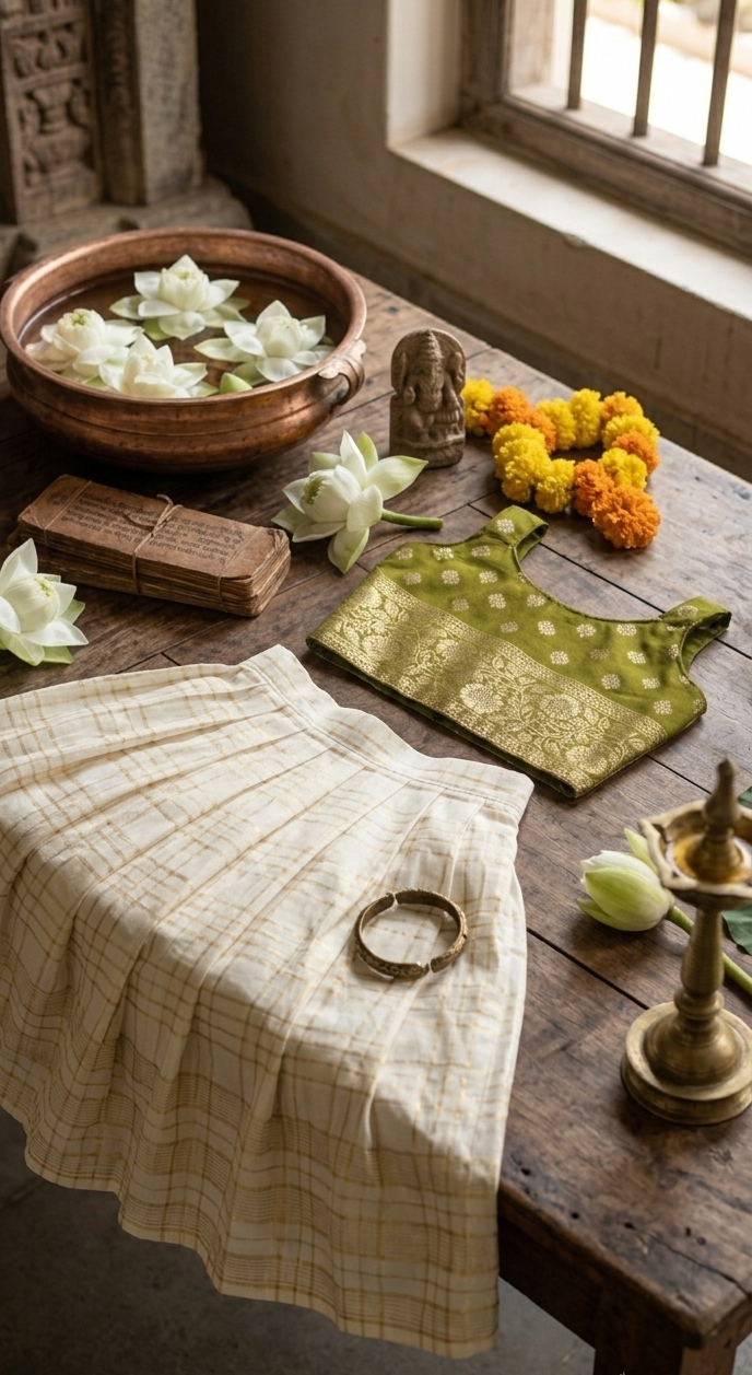 Festival Zari sleeveless pista green Blouse
