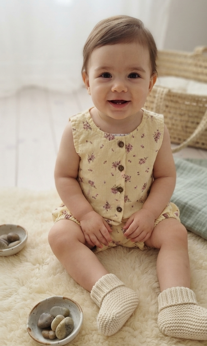 Baby coord set Yellow maroon floral