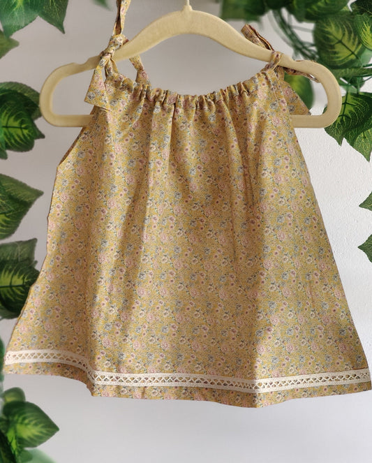 Pillow case dress Yellow print