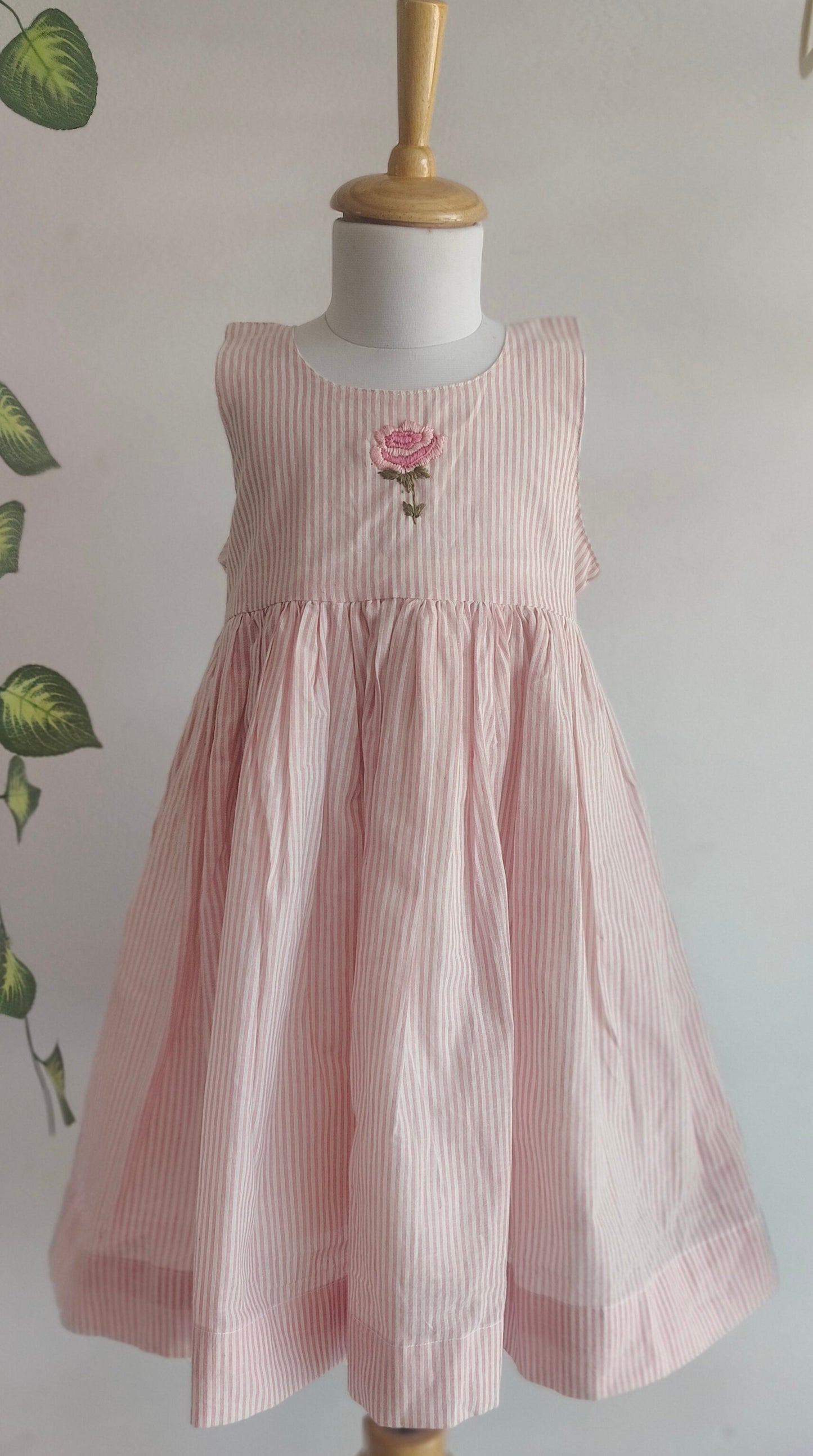 Petal pinstripes rose dress