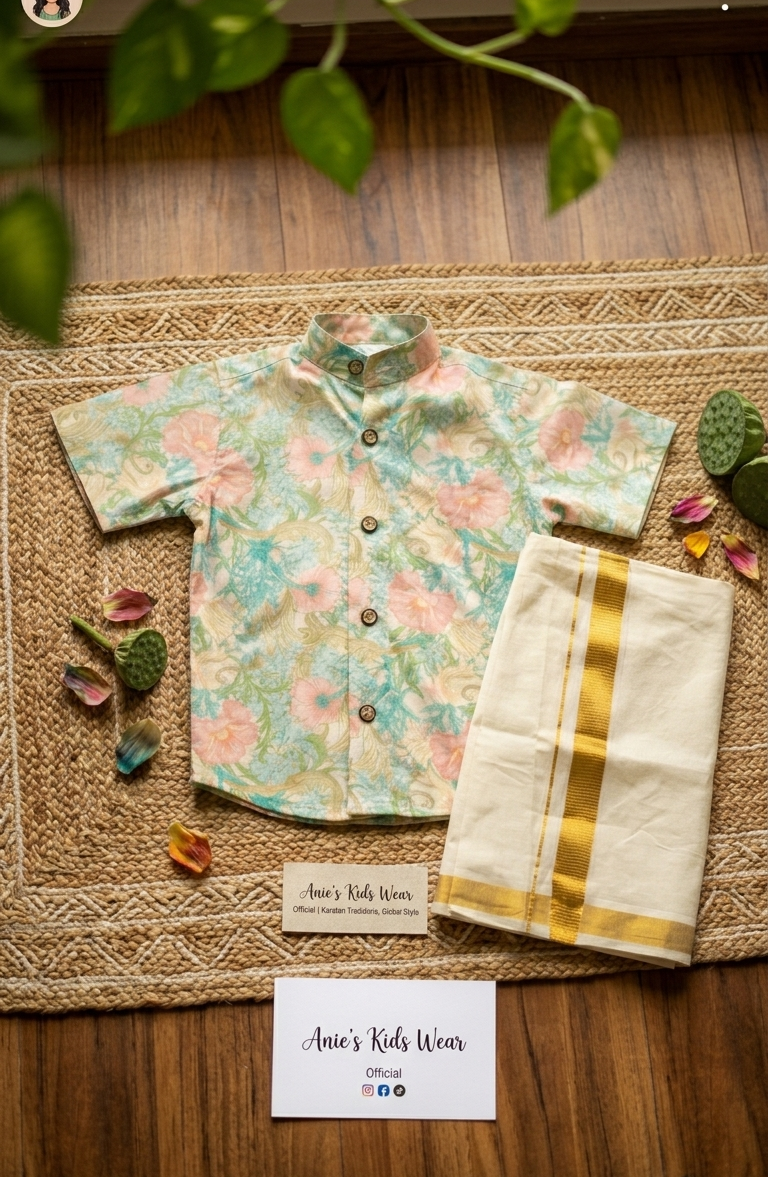 Kasavu Kerala style dhoti for boys and new borns