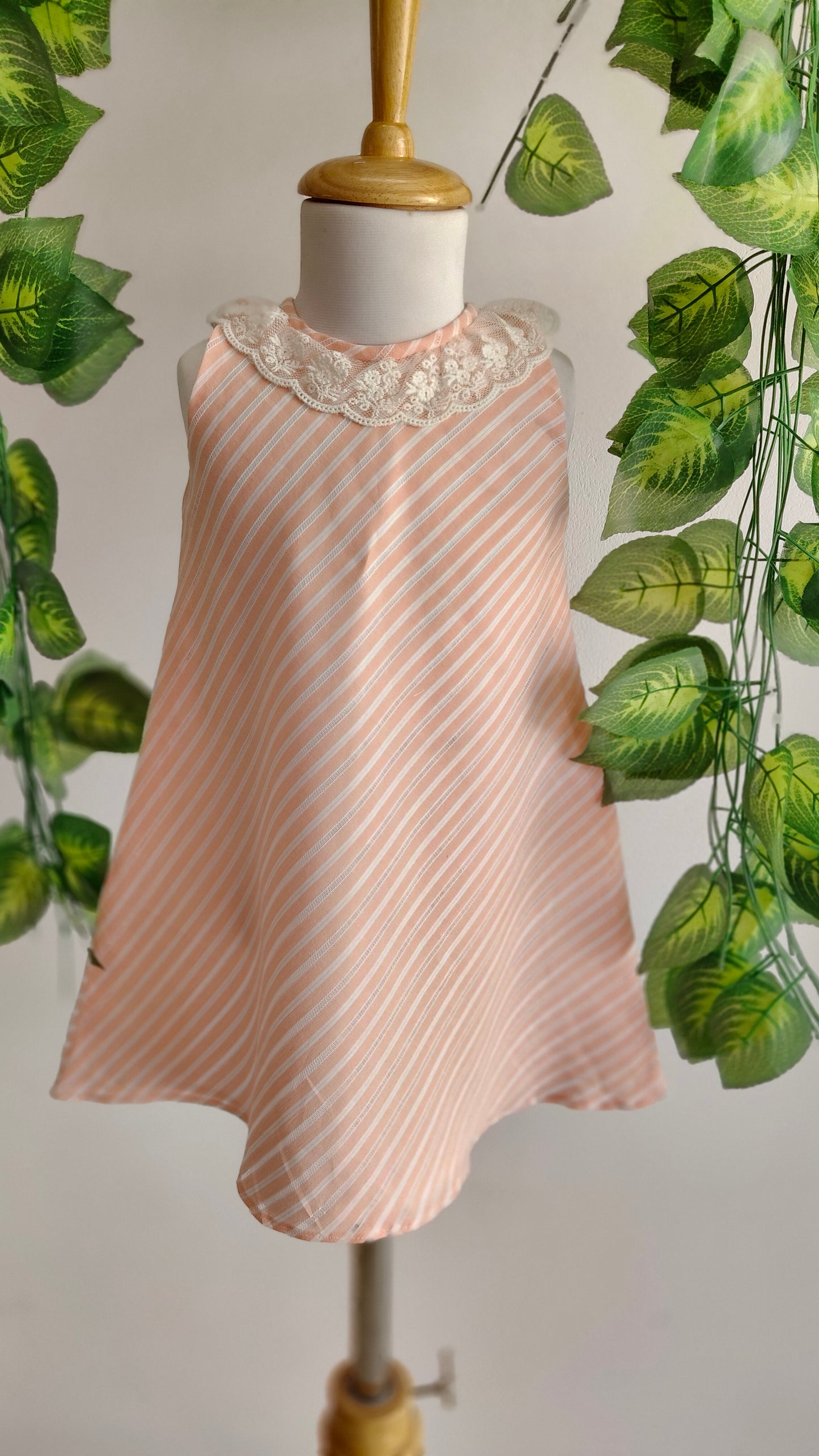 Peach stripe blooms dress