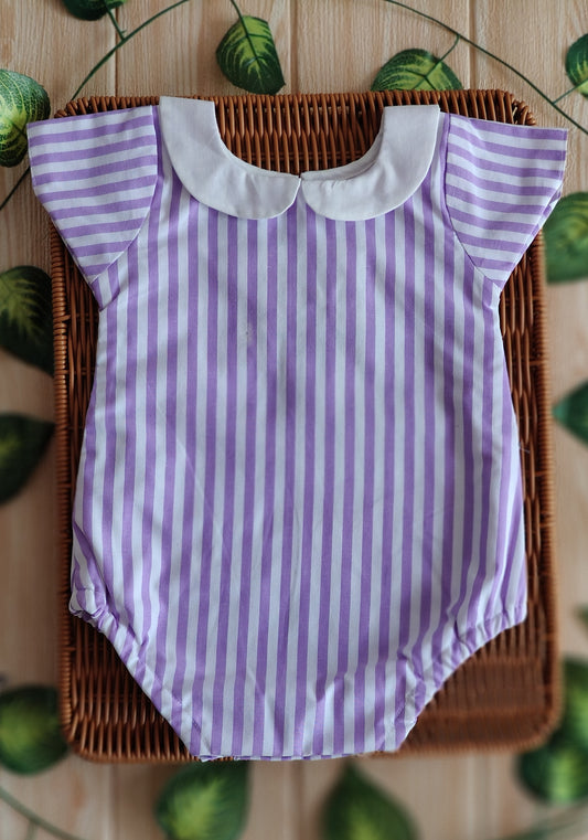Purple stripes romber with collar