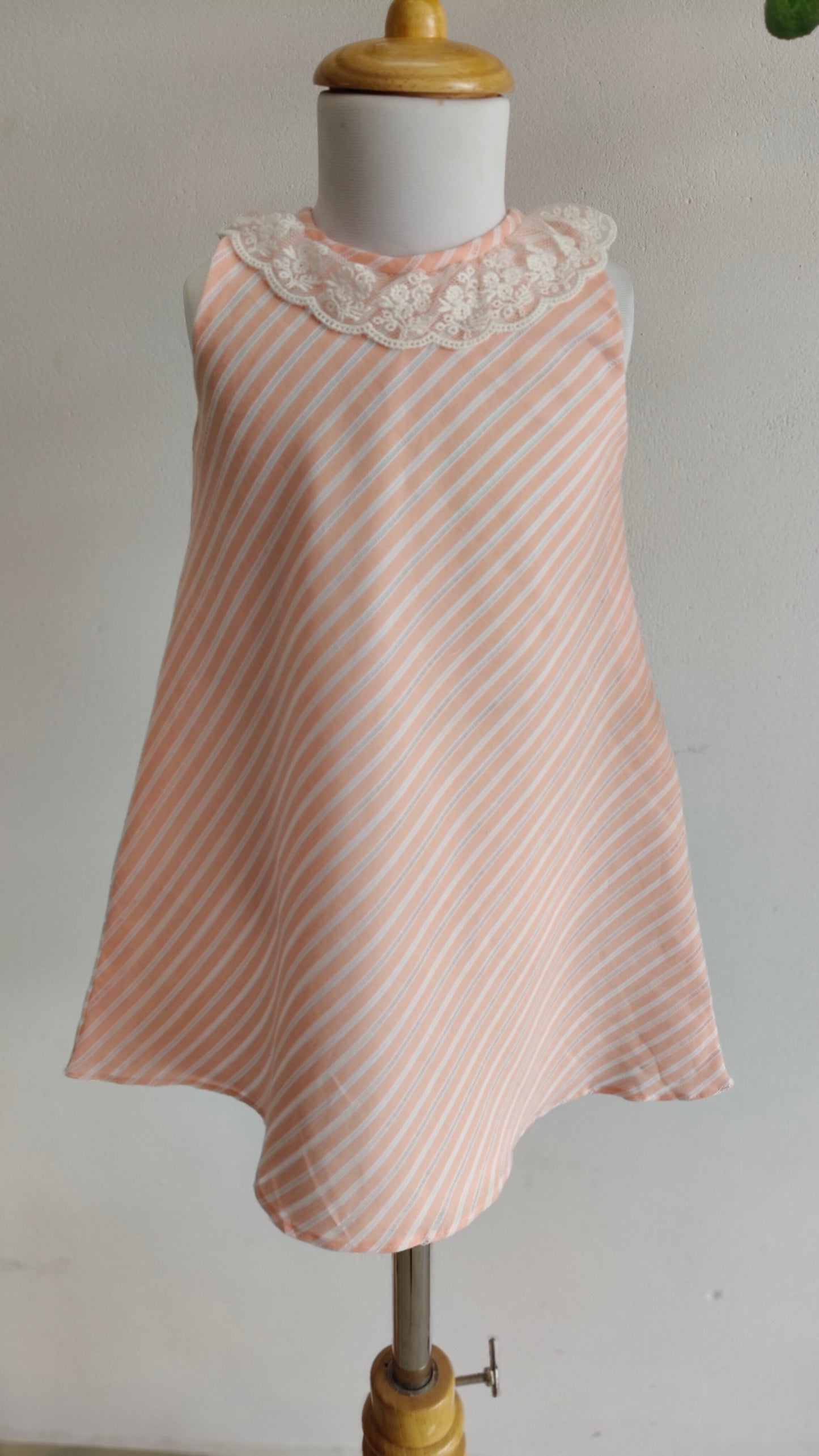 Peach stripe blooms dress